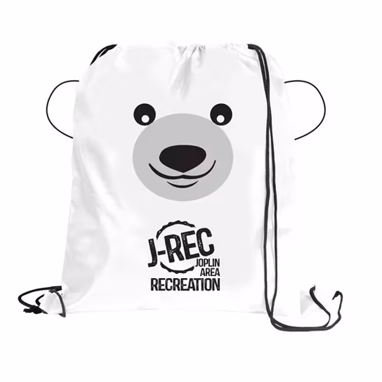 17. Paws ‘N Claws Drawstring Backpack – Polar Bear