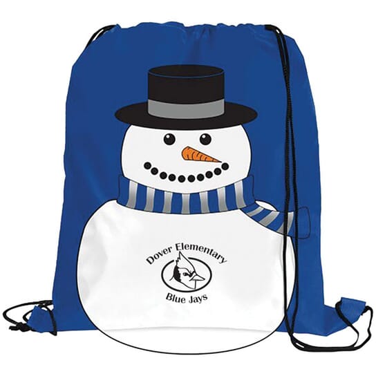 21. Festive Holiday Drawstring Bag - Snowman