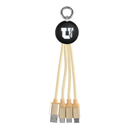 34. Metallic Multi-Port with Light Up Logo Cable
